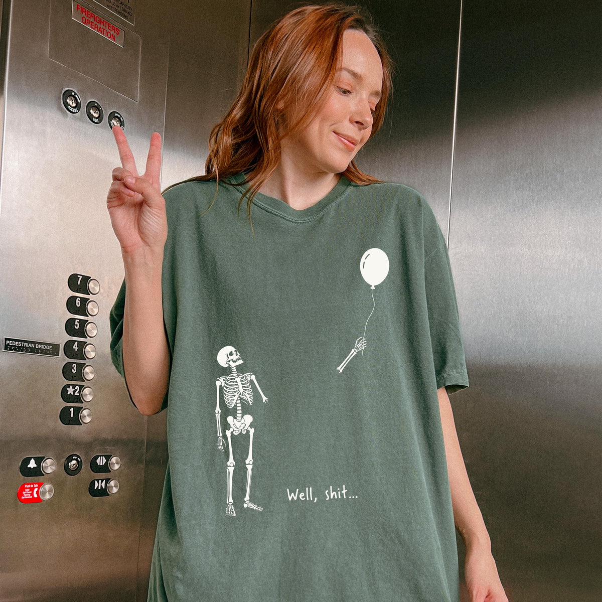 Spooky Skeleton Comfort Colors® Shirt, Skeleton Balloon T-Shirt, Halloween Gift Tee