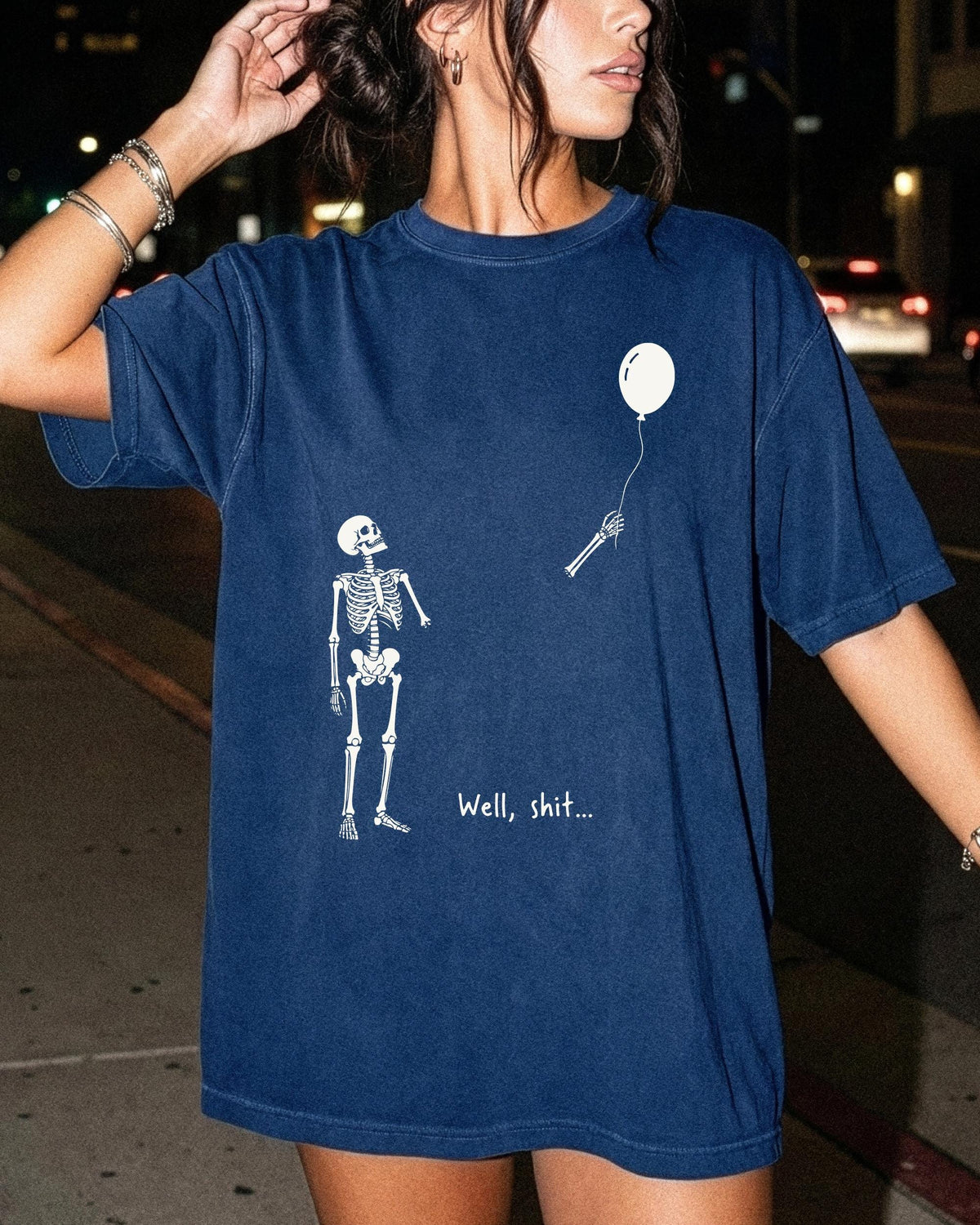 Spooky Skeleton Comfort Colors® Shirt, Skeleton Balloon T-Shirt, Halloween Gift Tee