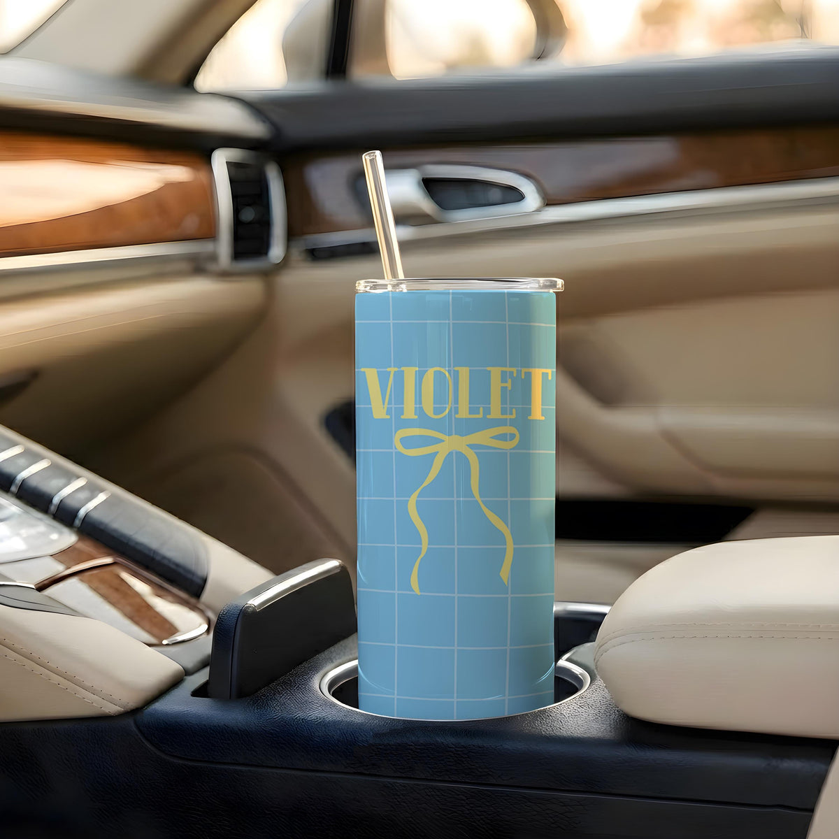 Personalized Coquette Bow Tumbler, Custom Name 20oz Travel Cup (Straw Included)