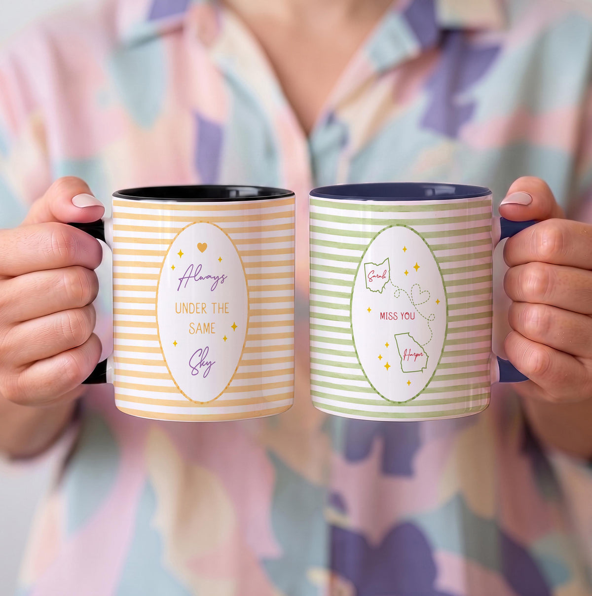 Personalized Long Distance Mug, Custom State Quote Cup, Relationship Gift