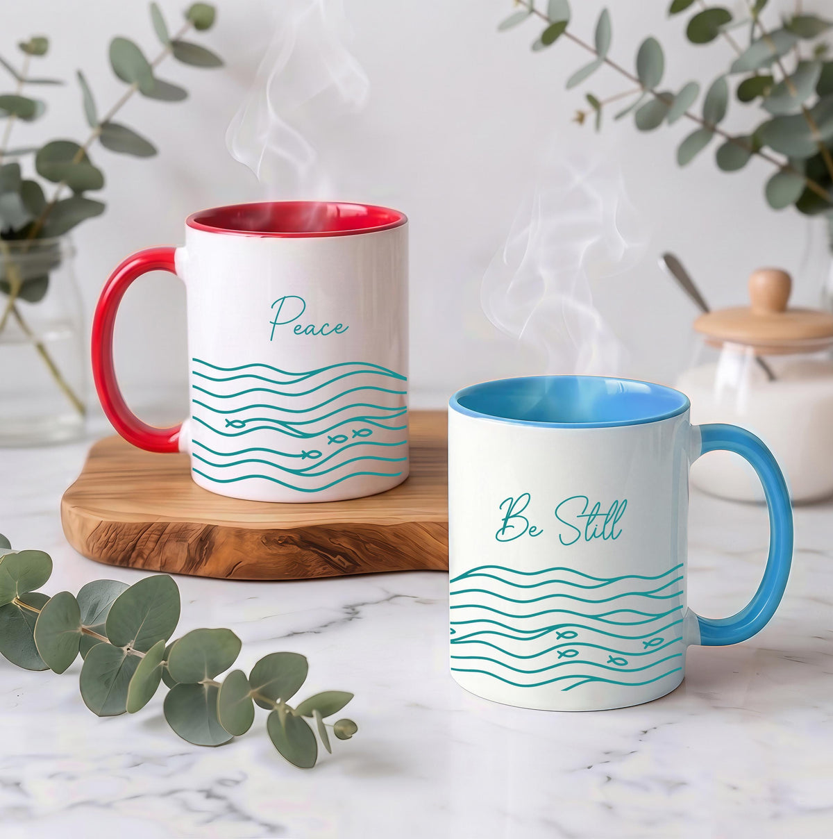 Nautical Peace Be Still Ceramic Mug, Sailboat Design, Christian Gift (11oz/15oz)