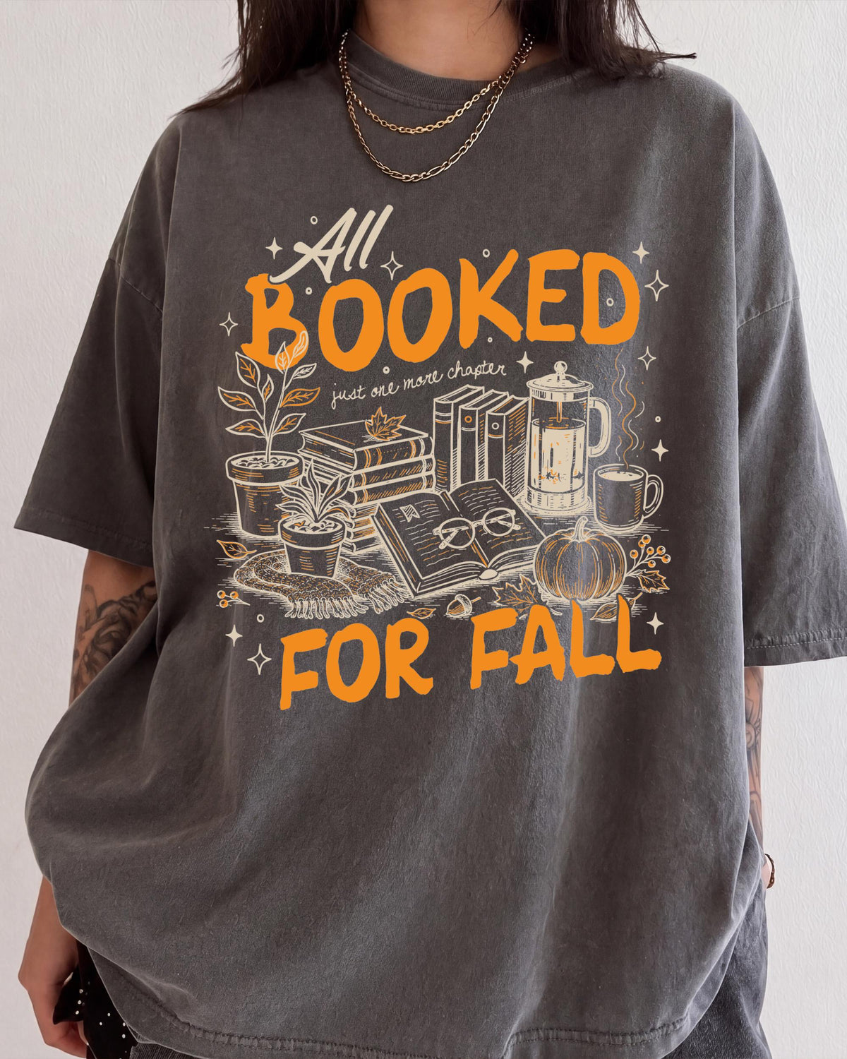 All Booked for Fall Comfort Colors® Shirt, Fall Season Bookish T-Shirt, Autumn Lovers Gift Tee