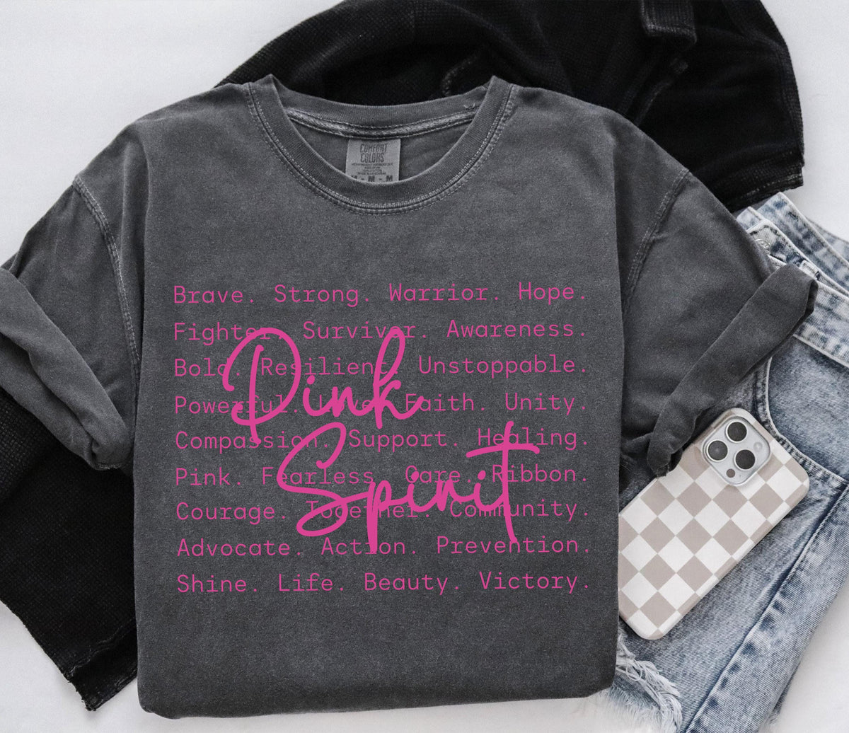 Breast Cancer Awareness Comfort Colors® Shirt, Pink Spirit Tee, Cancer Warrior Gift Tee