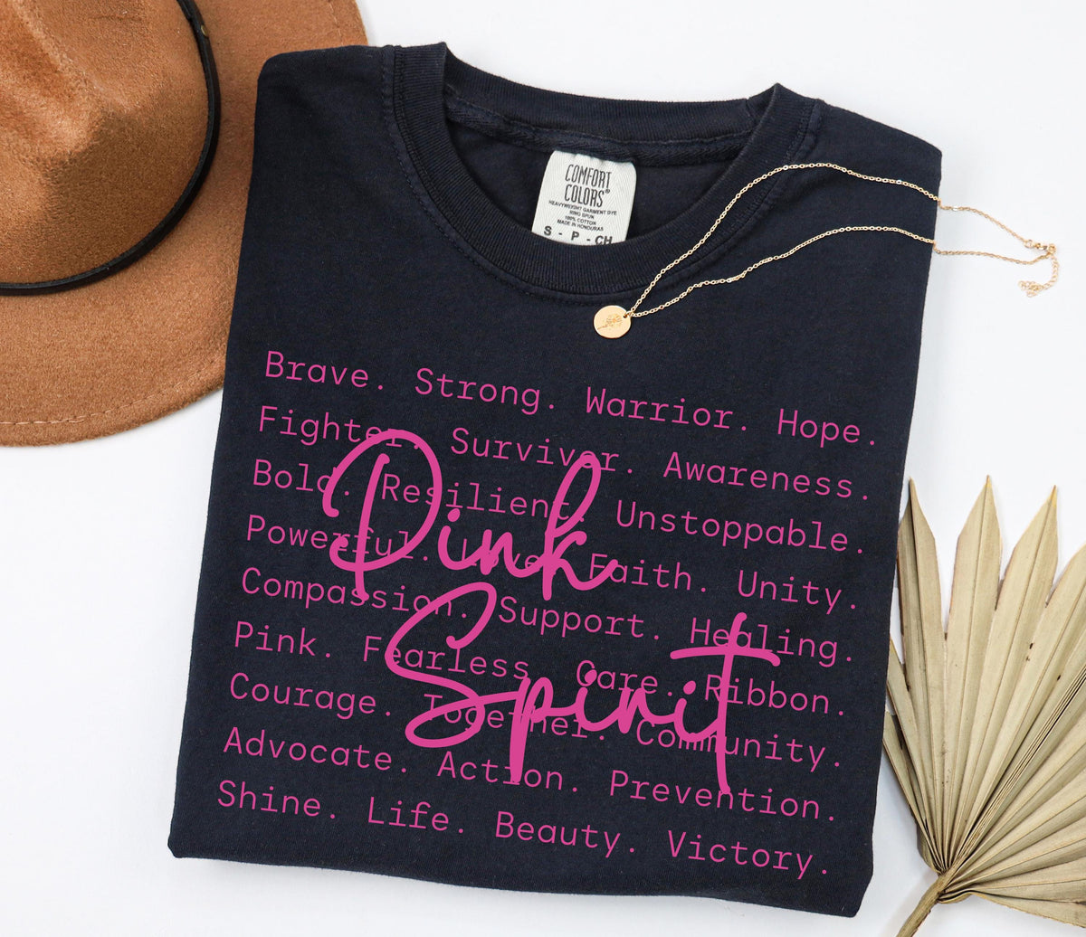 Breast Cancer Awareness Comfort Colors® Shirt, Pink Spirit Tee, Cancer Warrior Gift Tee