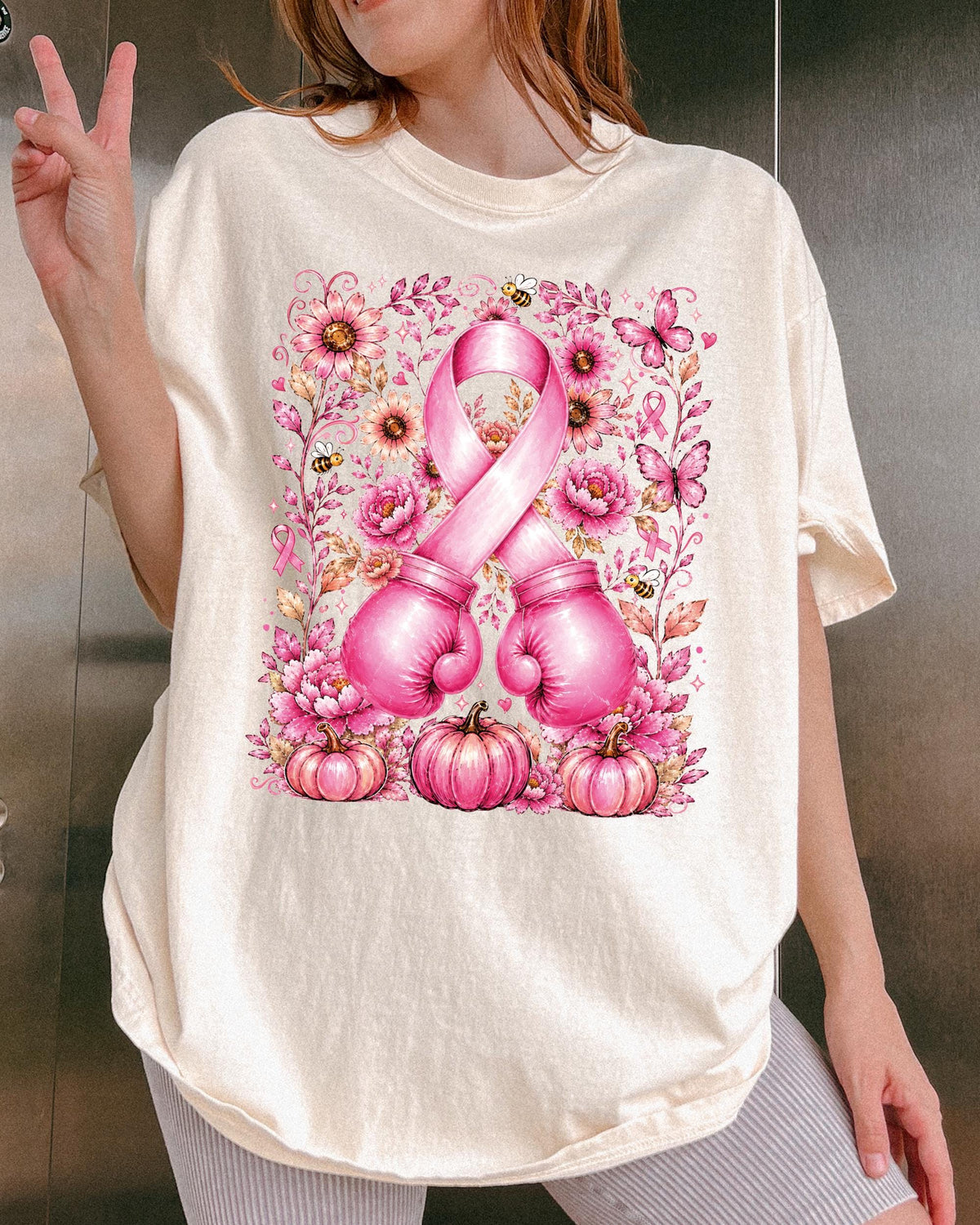 In October We Wear Pink Comfort Colors® Shirt, Breast Cancer Awareness Tee, Pink Ribbon T-shirt