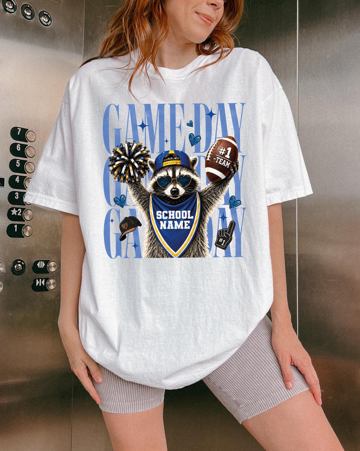 Raccoon Game Day Comfort Colors® Shirt, Personalized School Team Tee, Football Season T-shirt