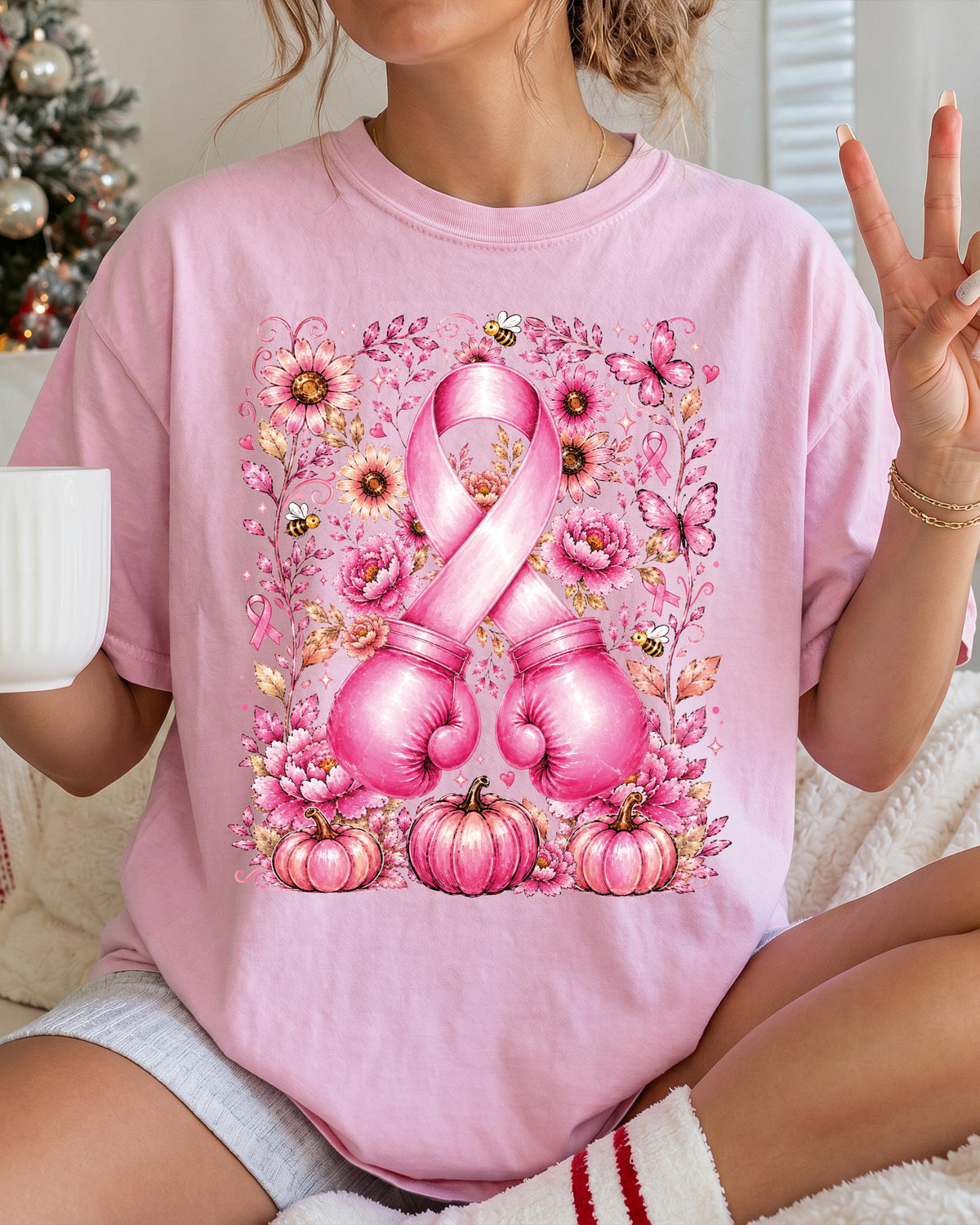 Breast Cancer Fighter Comfort Colors® Shirt, Breast Cancer Support T-Shirt, Cancer Warrior Long Sleeve