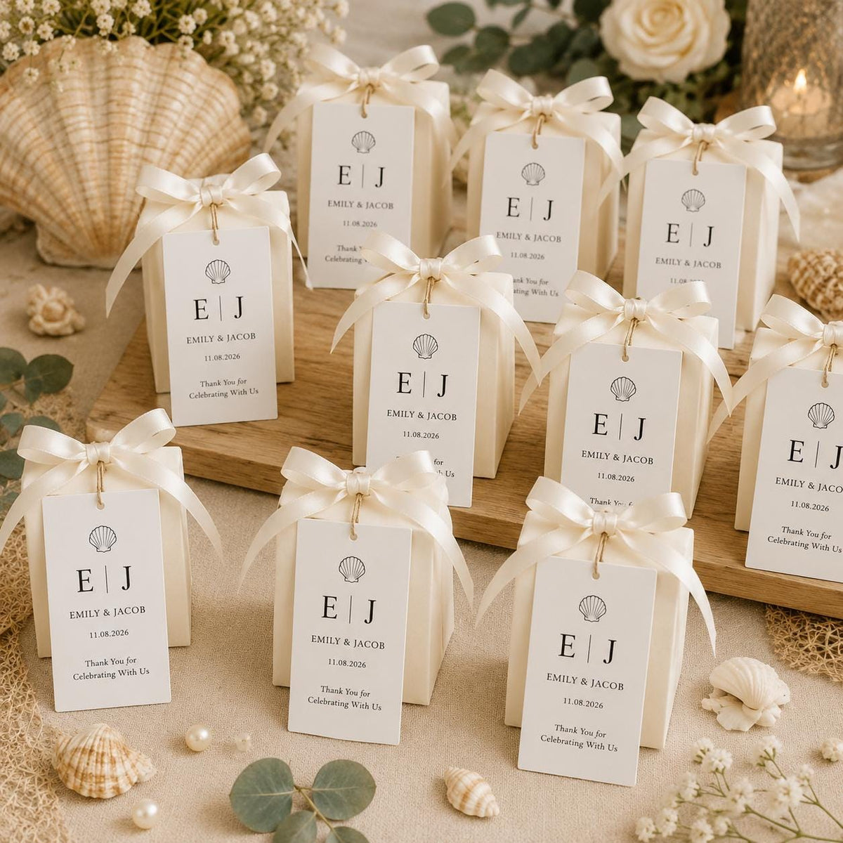 Custom Bridesmaid Gift Tags, Wedding Proposal Thank You Labels, Small Biz Packaging