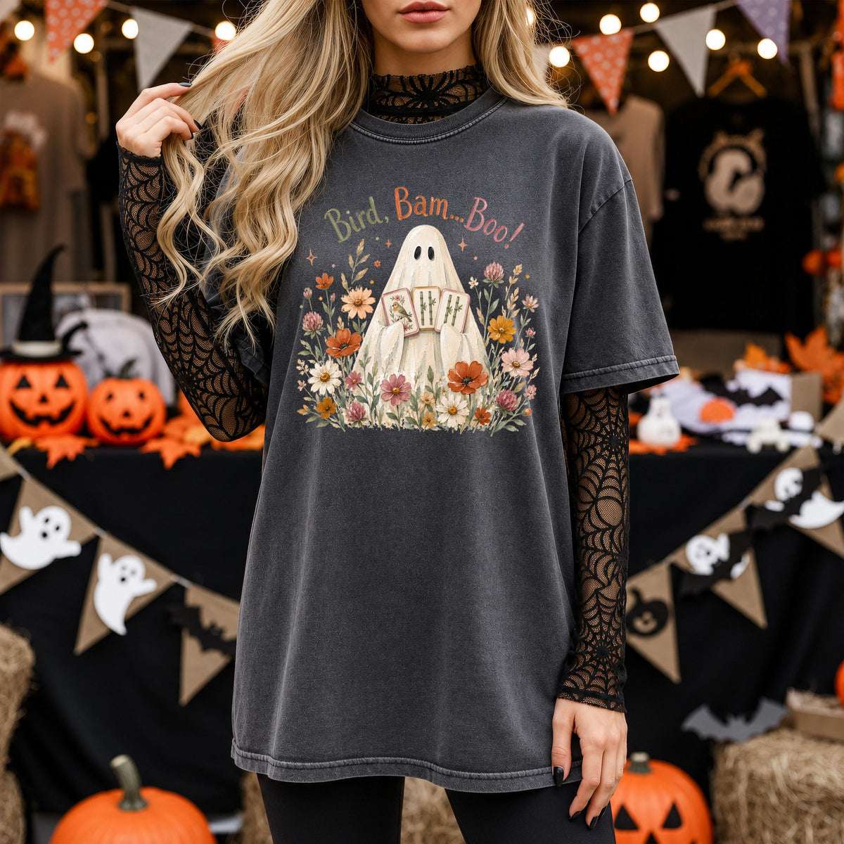 Spooky Mahjong Comfort Colors® Shirt, Ghost Mahjong T-shirt, Funny Halloween Gift Tee