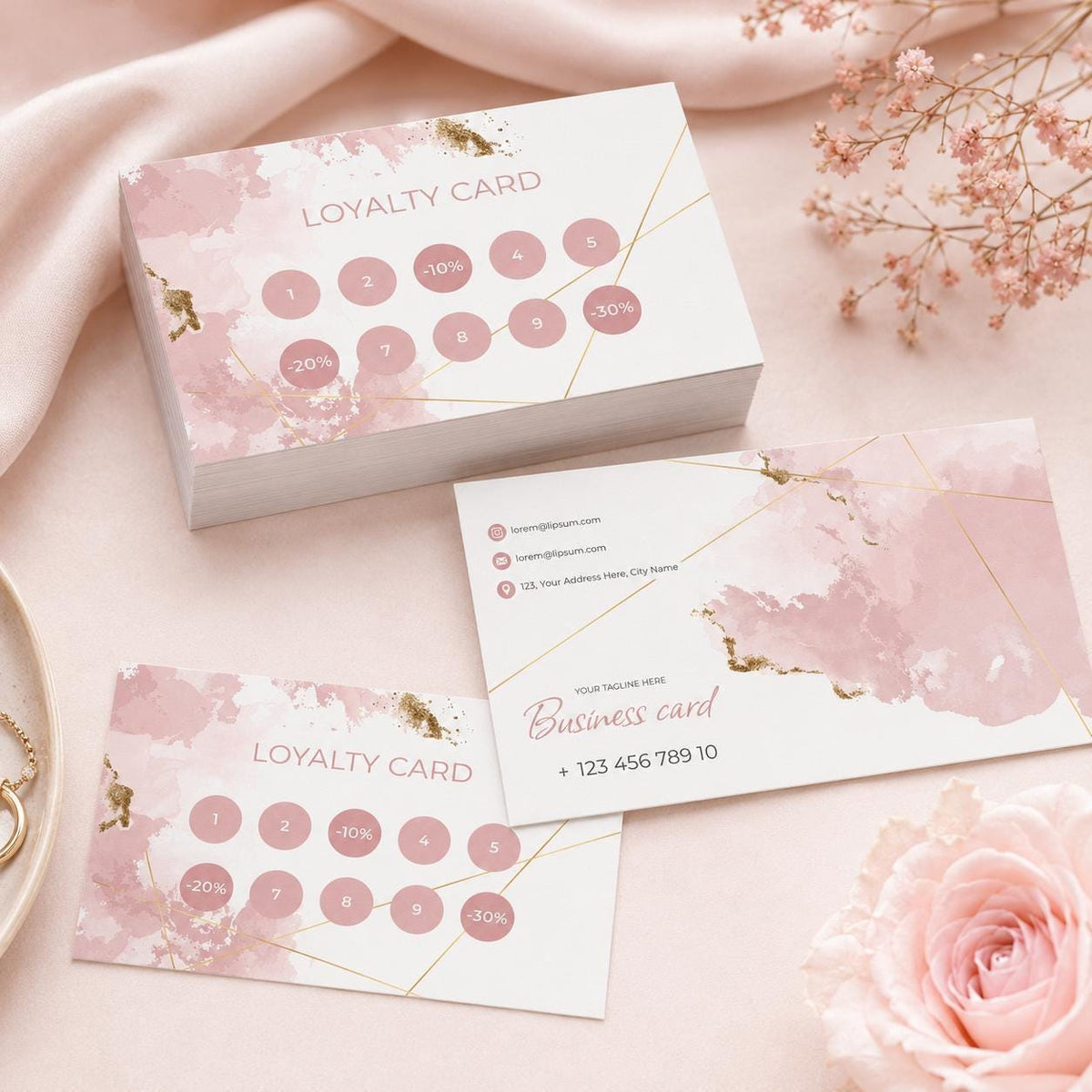 Custom Printed Personalized Loyalty Cards, Beauty Salon Reward System, Small Business Pack