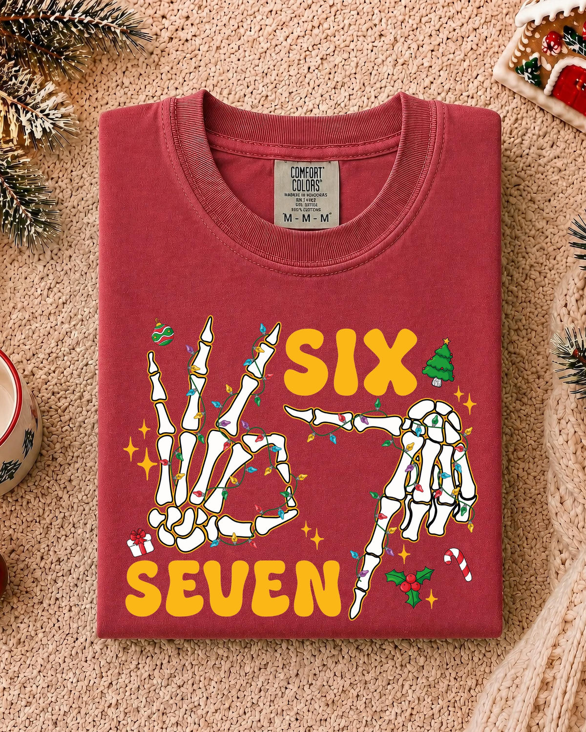 Christmas 6 7 Comfort Colors® T-shirt, Skeleton Hands T-shirt, Funny Xmas Gift Tee