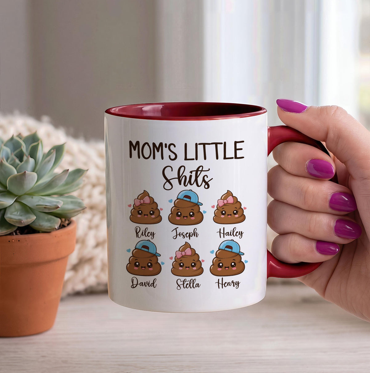 Personalized Funny Mom Coffee Mug, Kids Names, Mother's Day Gift