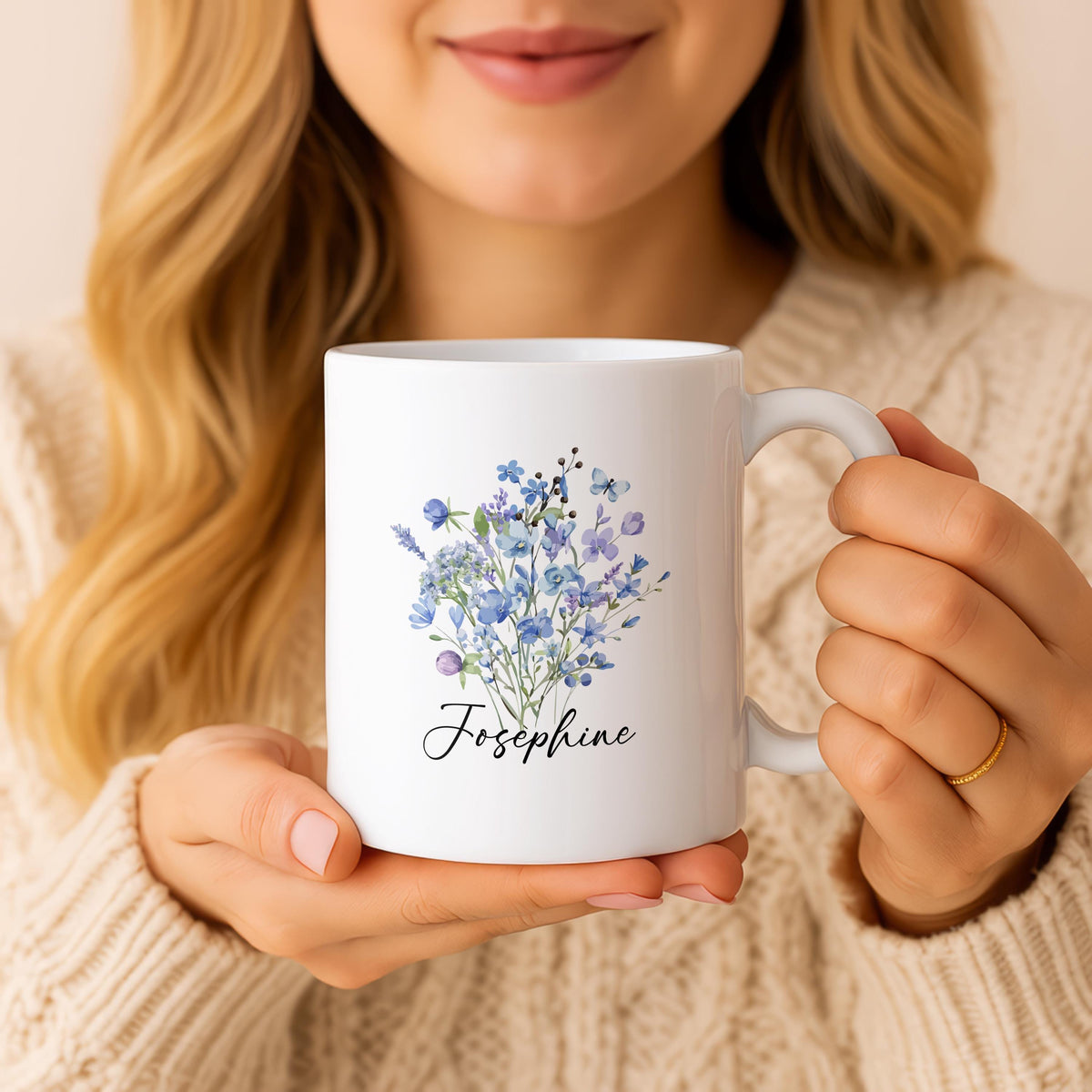 Personalized Floral Ceramic Mug, Custom Birth Year Coffee Cup, Making The World A Better Place Since