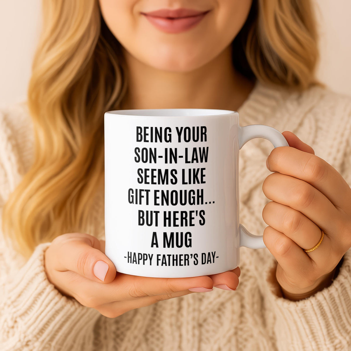 Son-in-Law Mug, Funny Father's Day Coffee Cup, Ceramic Gift
