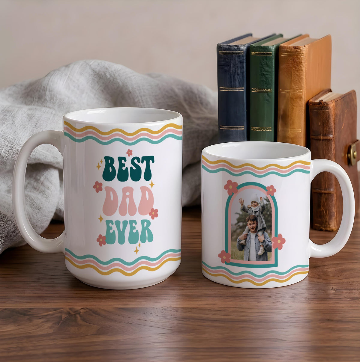 Personalized Photo Mug, Custom " Dad Ever" Ceramic Cup