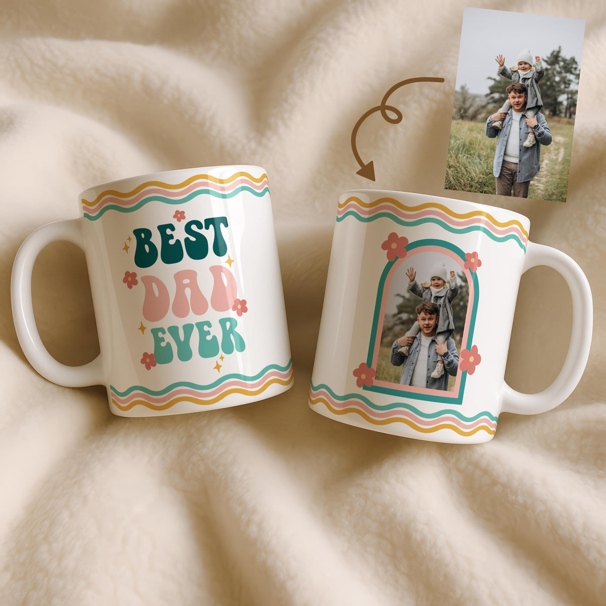 Personalized Photo Mug, Custom " Dad Ever" Ceramic Cup