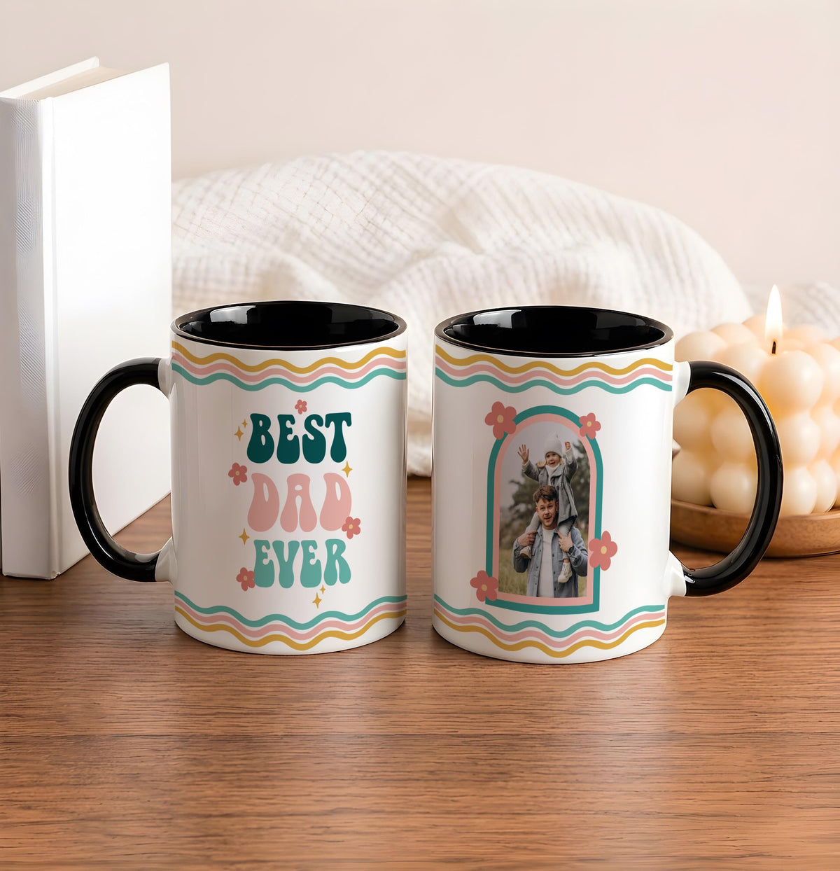Personalized Photo Mug, Custom " Dad Ever" Ceramic Cup
