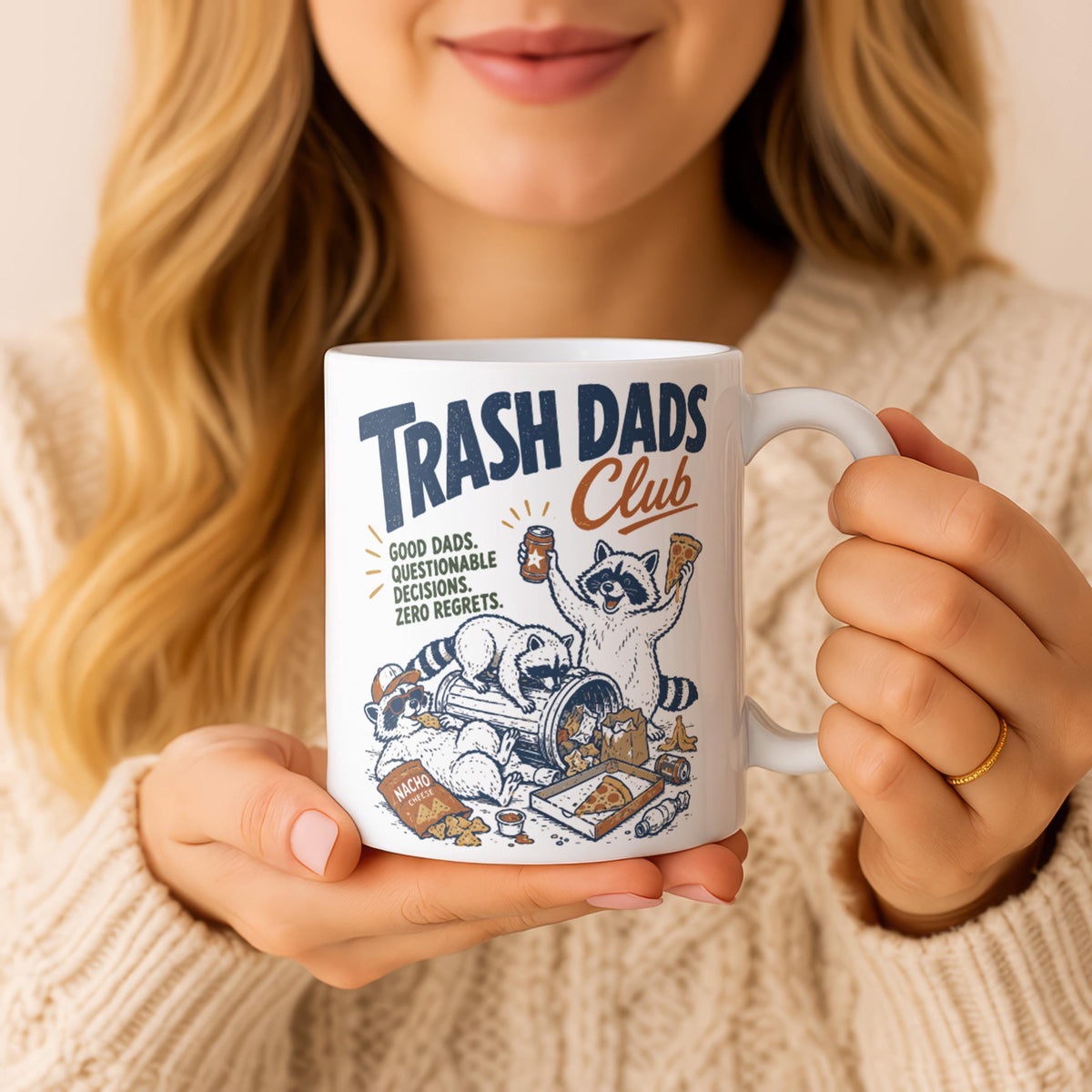 Trash Dads Club Raccoon Mug, Funny Father's Day Coffee Cup, Dad Humor Gift