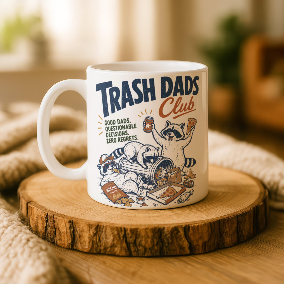 Trash Dads Club Raccoon Mug, Funny Father's Day Coffee Cup, Dad Humor Gift