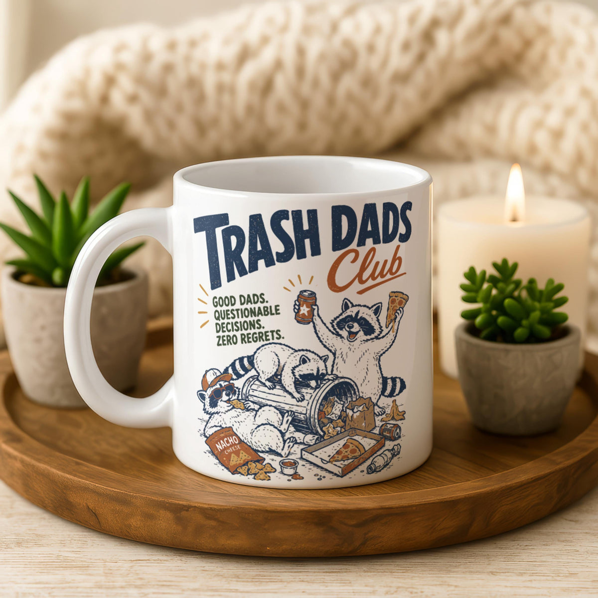 Trash Dads Club Raccoon Mug, Funny Father's Day Coffee Cup, Dad Humor Gift