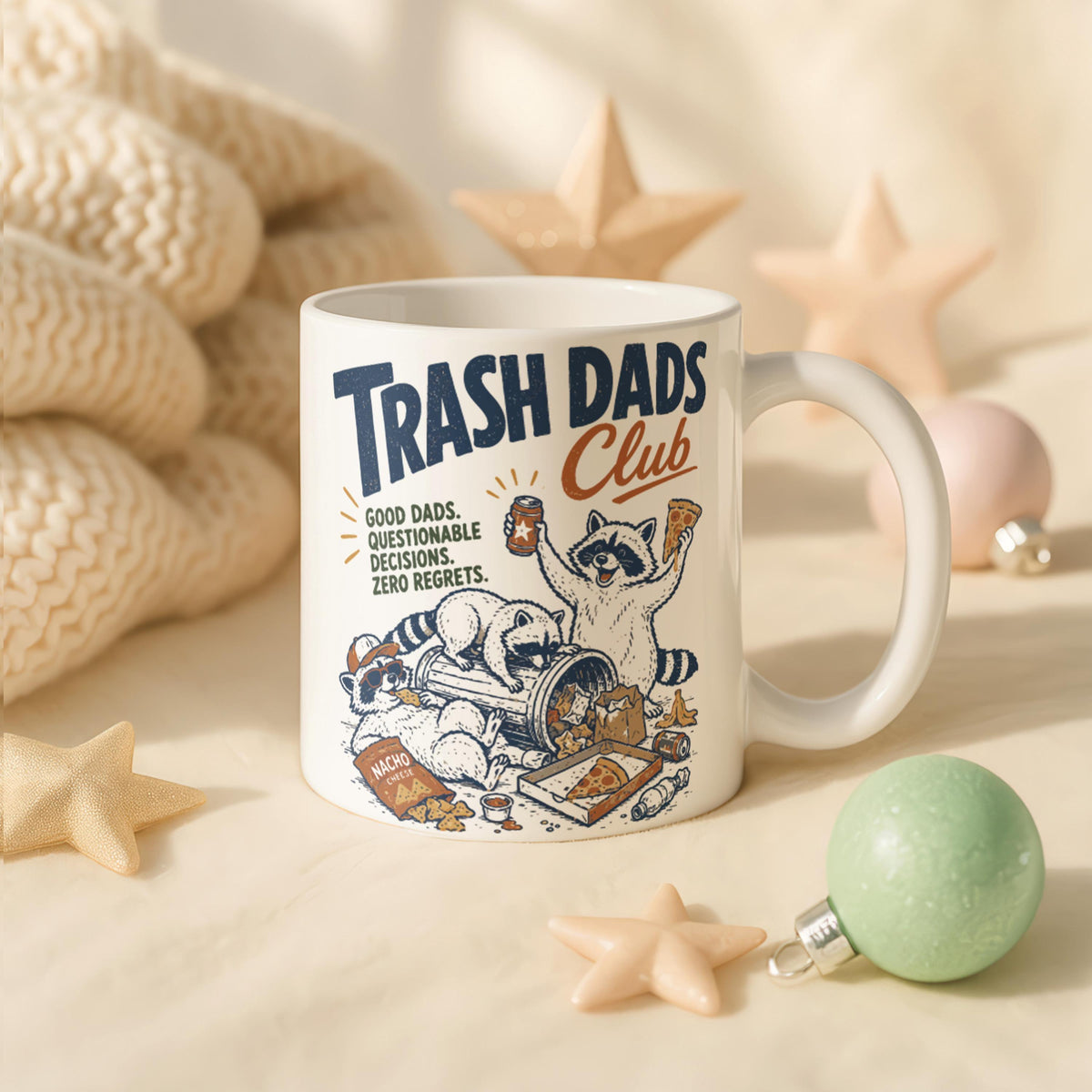 Trash Dads Club Raccoon Mug, Funny Father's Day Coffee Cup, Dad Humor Gift