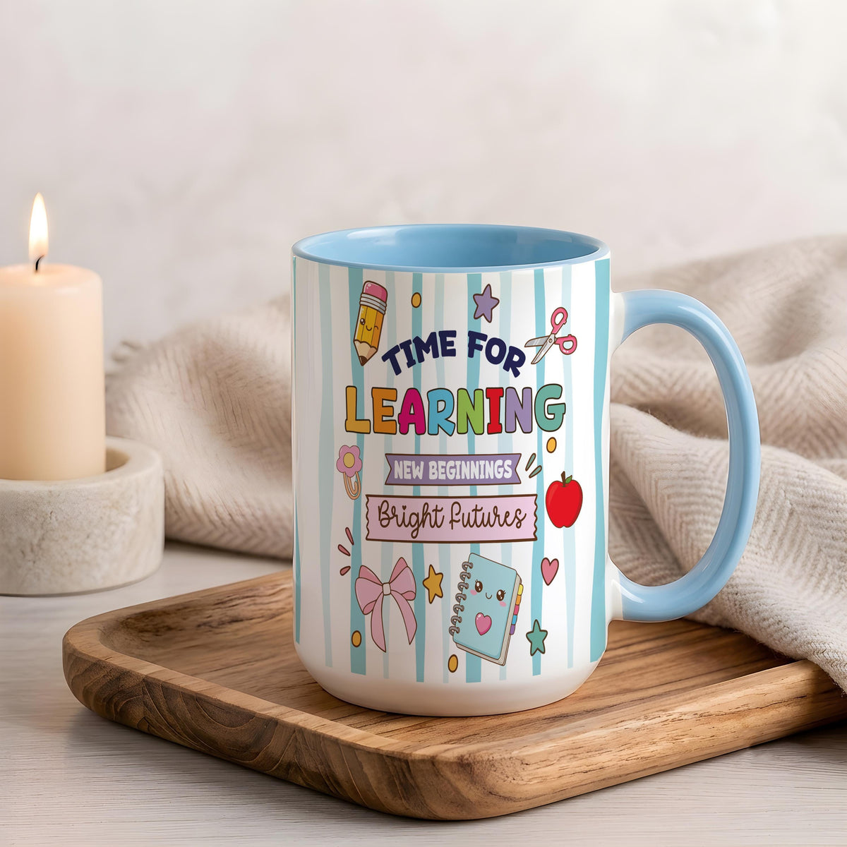 Personalized Duck Back to School Mug, Time for Learning Cup, Custom Student Gift