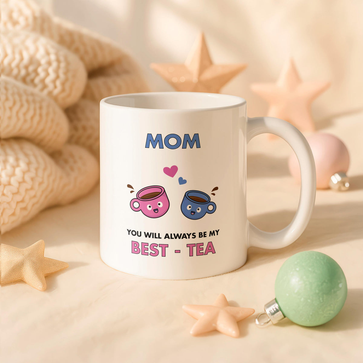 Custom Ceramic Mug for Mom, "Tea" Pun Design, 11oz or 15oz Options