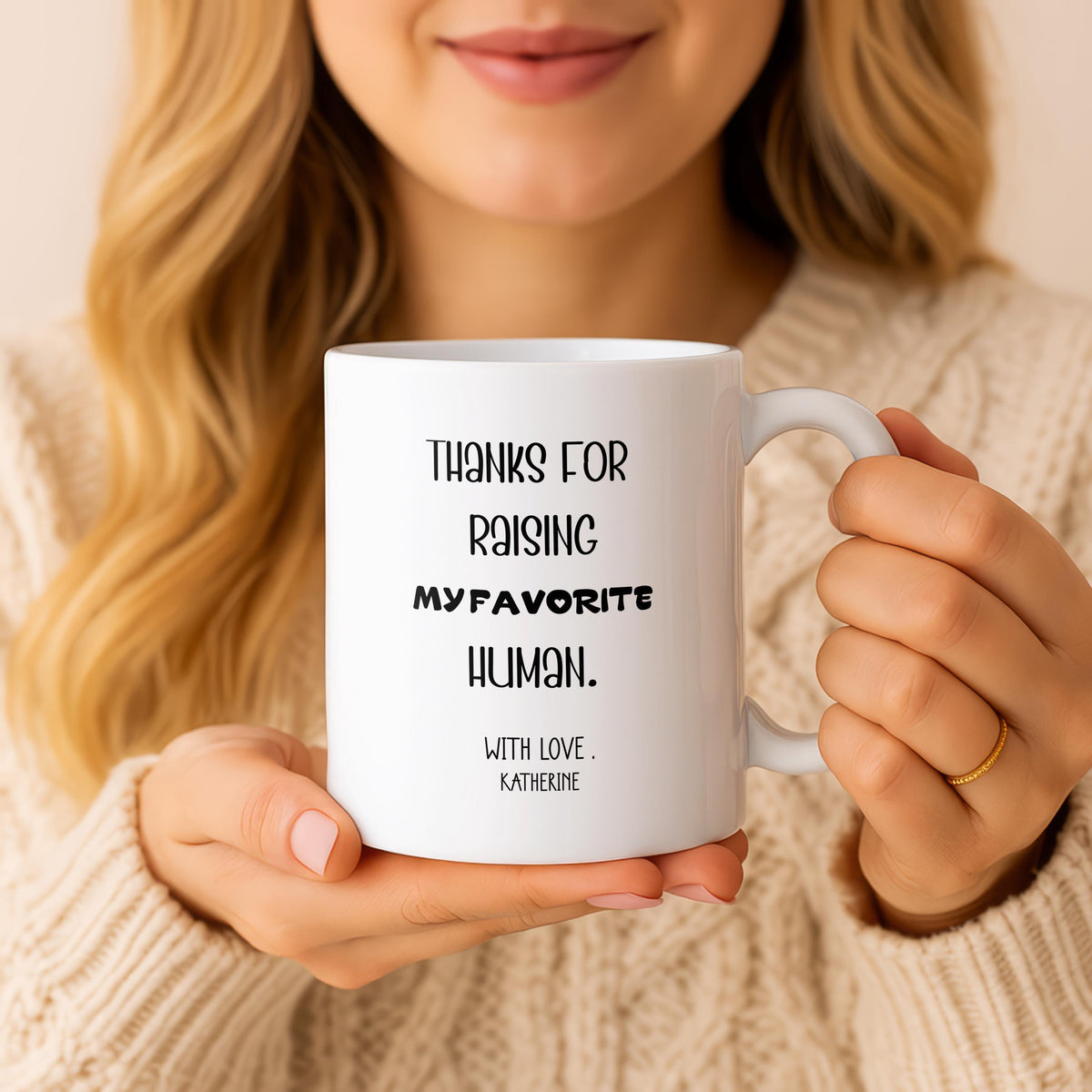 Personalized Mother-in-Law Mug, Custom Ceramic Coffee Cup, Gift for MIL