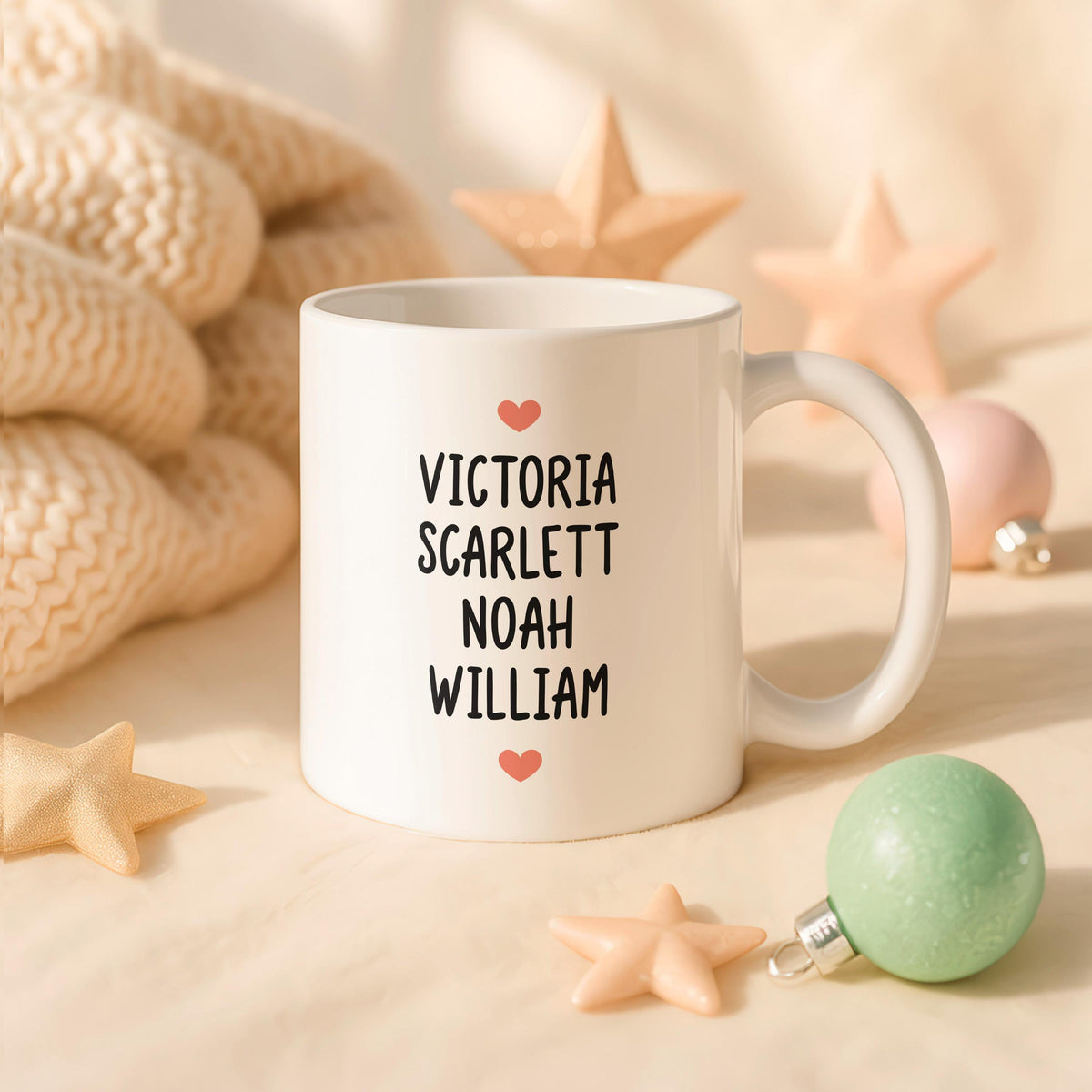 Personalized Floral Grandma Mug, Custom Grandkids Names Coffee Cup, Gigi Est Year Ceramic Mug
