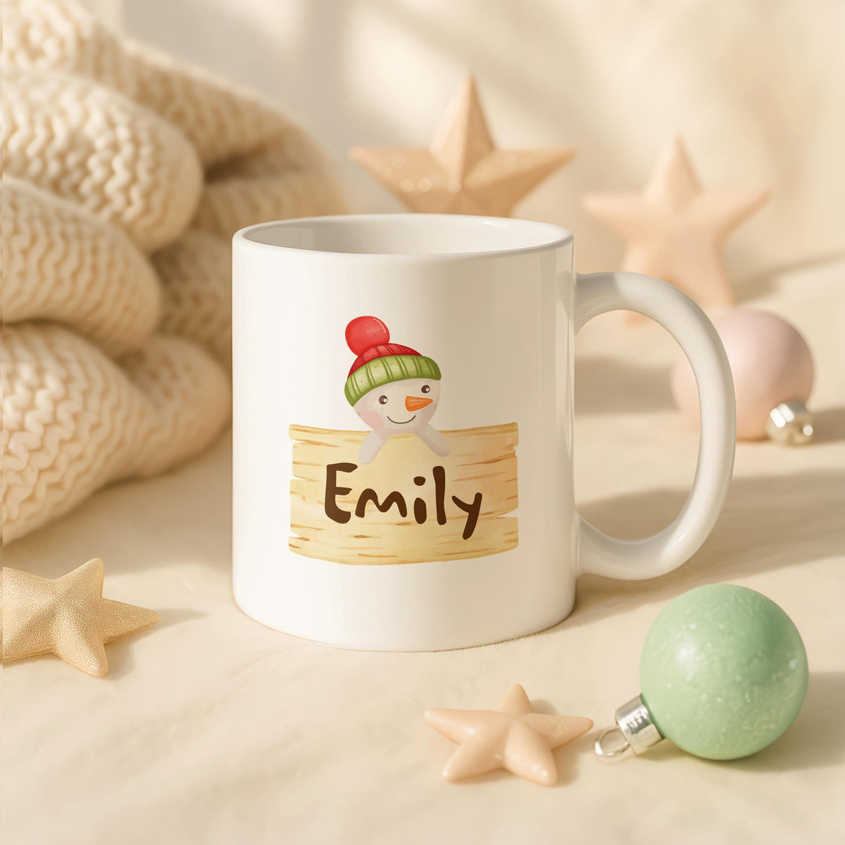 Custom Name Christmas Mug, Santa Character Coffee Cup, Personalized Ceramic Gift