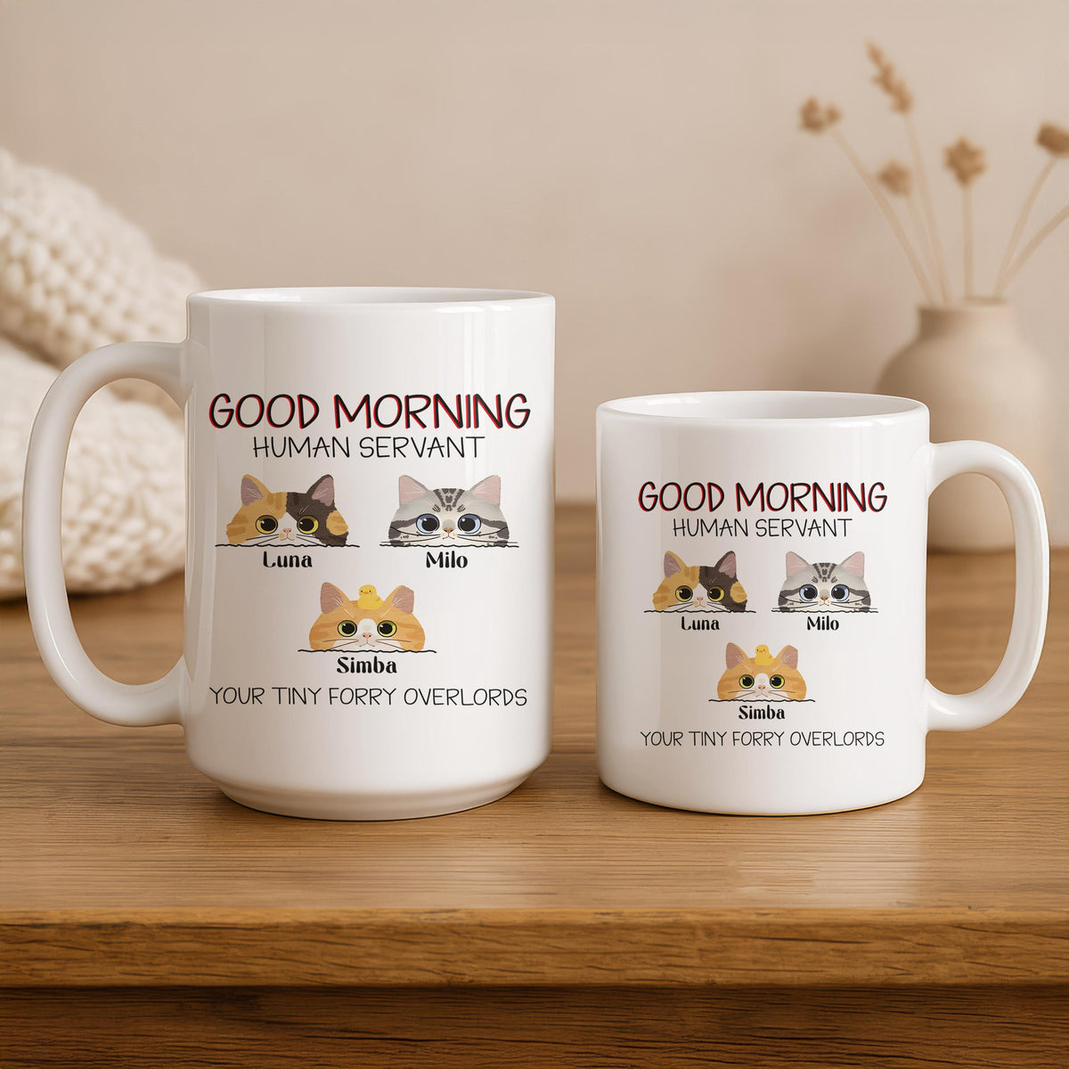Custom Cat Mug, Funny Pet Name Coffee Cup, Personalized Gift for Cat Lovers