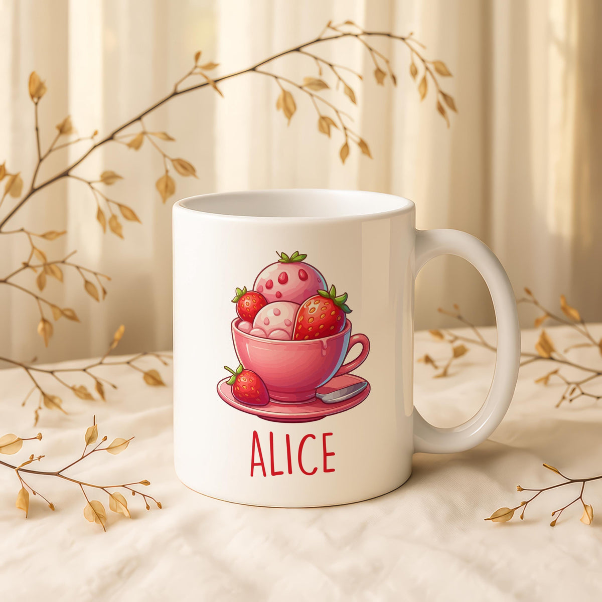 Personalized Rainbow Ceramic Mug, Custom Name Children's Cup