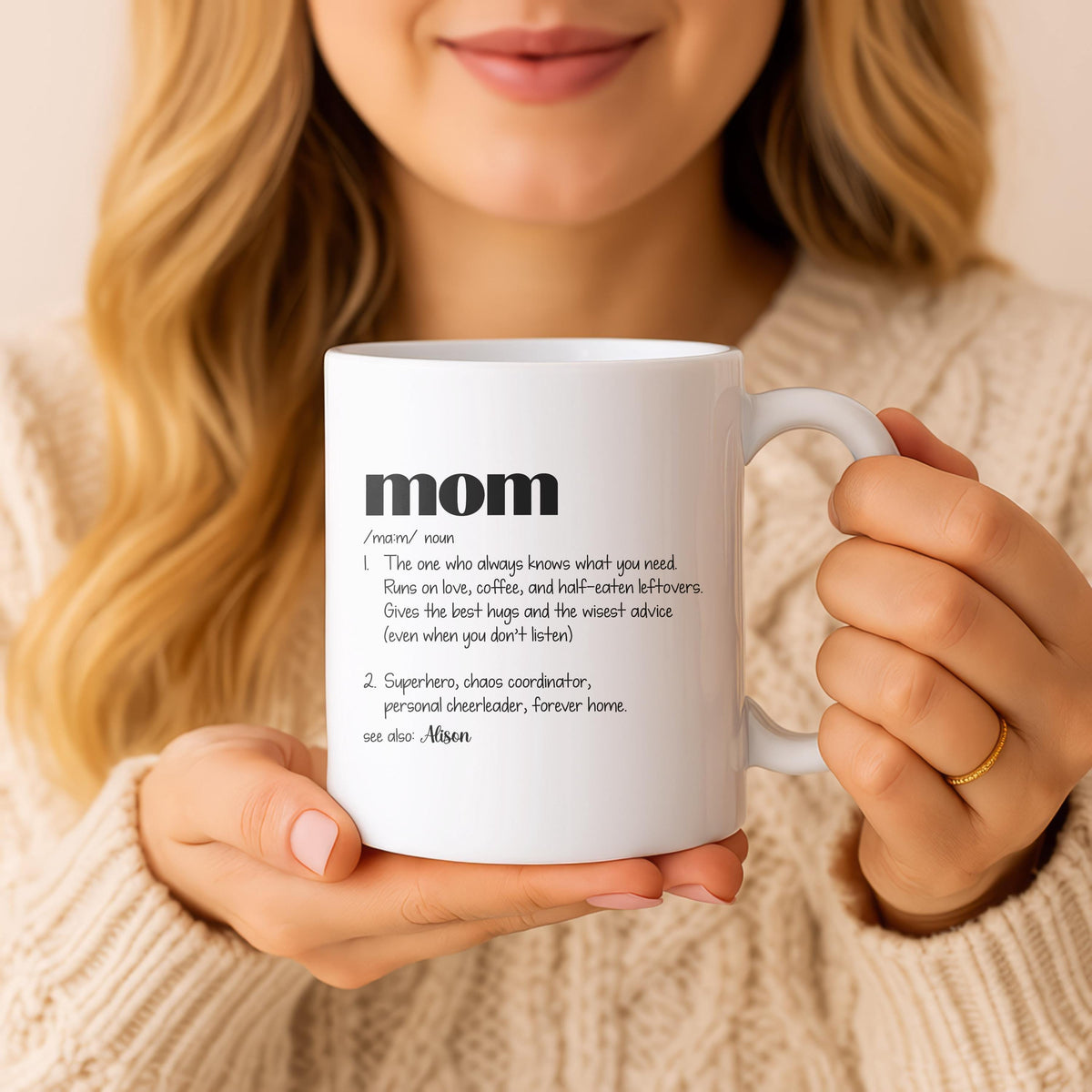 Custom Mom Definition Mug, Funny Mother's Day Ceramic Coffee Cup