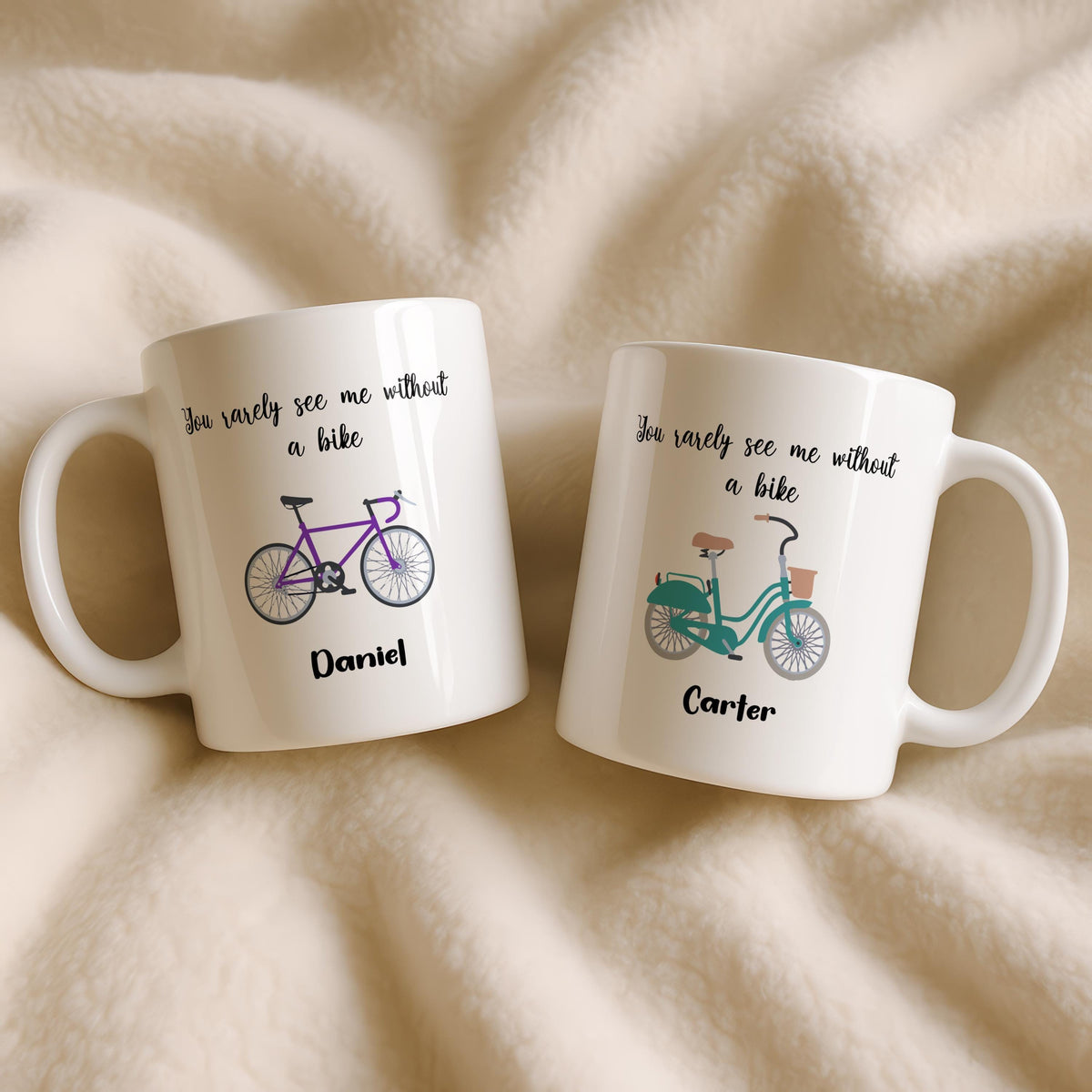 Custom Bicycle Lover Mug, Personalized Cyclist Coffee Cup (11oz/15oz)