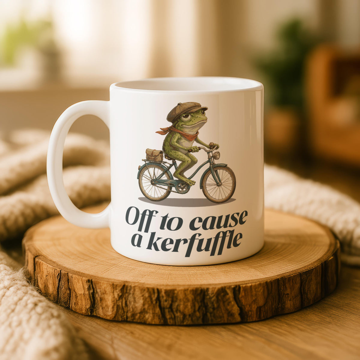 Frog Coffee Mug, Whimsical Animal Ceramic Cup, Funny Gift