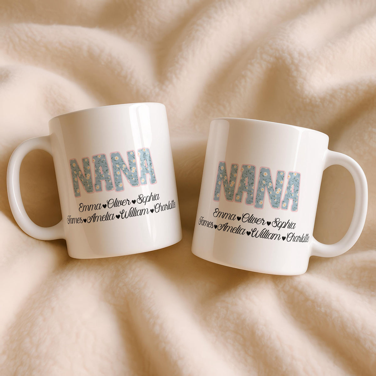 Personalized Nana Coffee Mug, Custom Grandkids Names Ceramic Cup