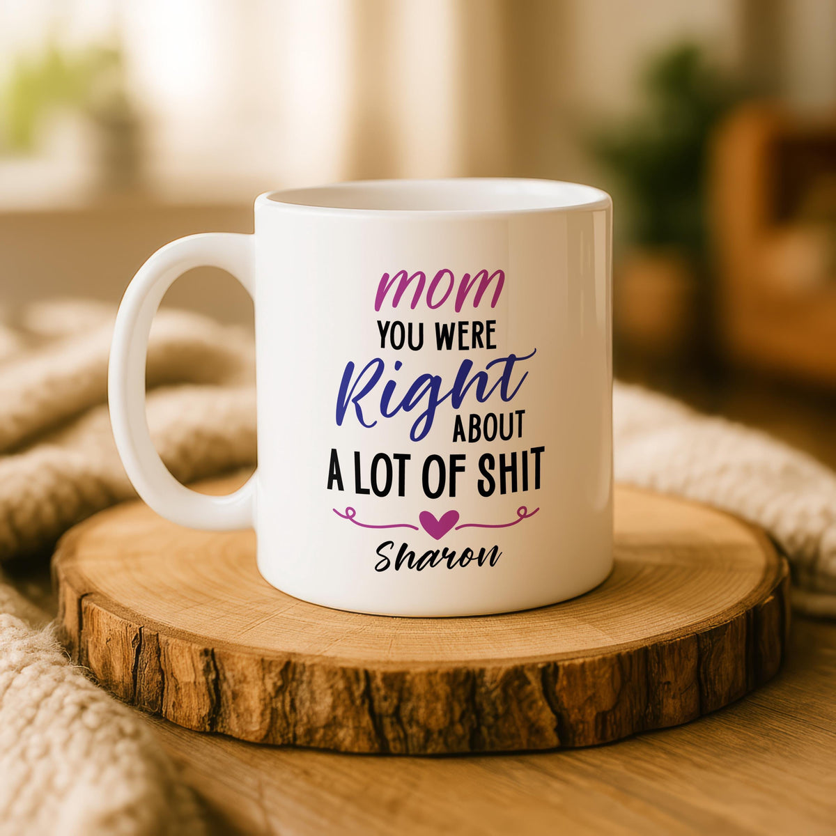 Funny Mom Mug, Custom Name Coffee Cup, Ceramic Gift for Daughter or Son