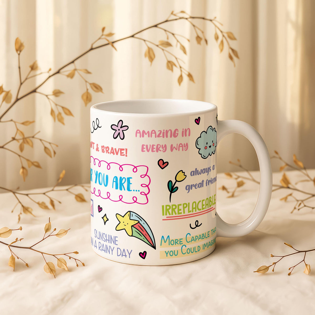Sister Affirmation Ceramic Mug, Positive Quote Coffee Cup, Inspirational Tea Mug, Encouraging Gift
