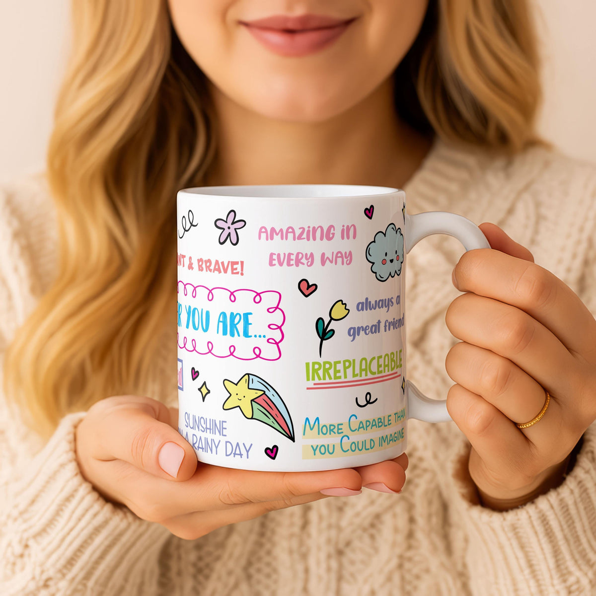 Sister Affirmation Ceramic Mug, Positive Quote Coffee Cup, Inspirational Tea Mug, Encouraging Gift
