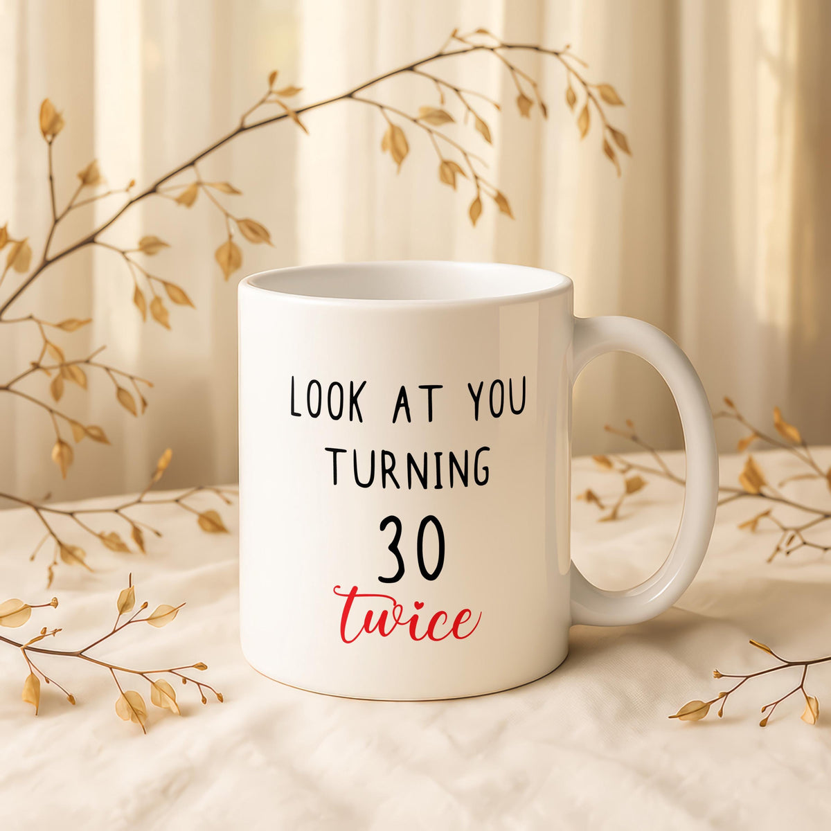 Personalized 60th Birthday Mug, Custom Floral Coffee Cup, Funny Gift for Woman