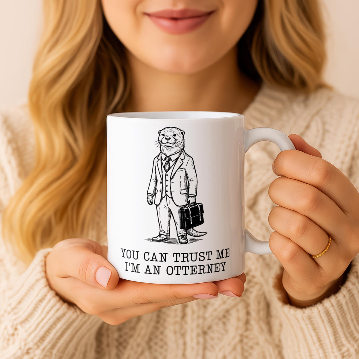Attorney Otter Mug, Law School Graduation Gift, Lawyer Coffee Cup