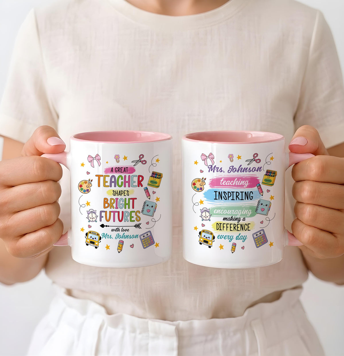 Personalized Teacher Mug, Custom Name Coffee Cup, Inspiring Gift