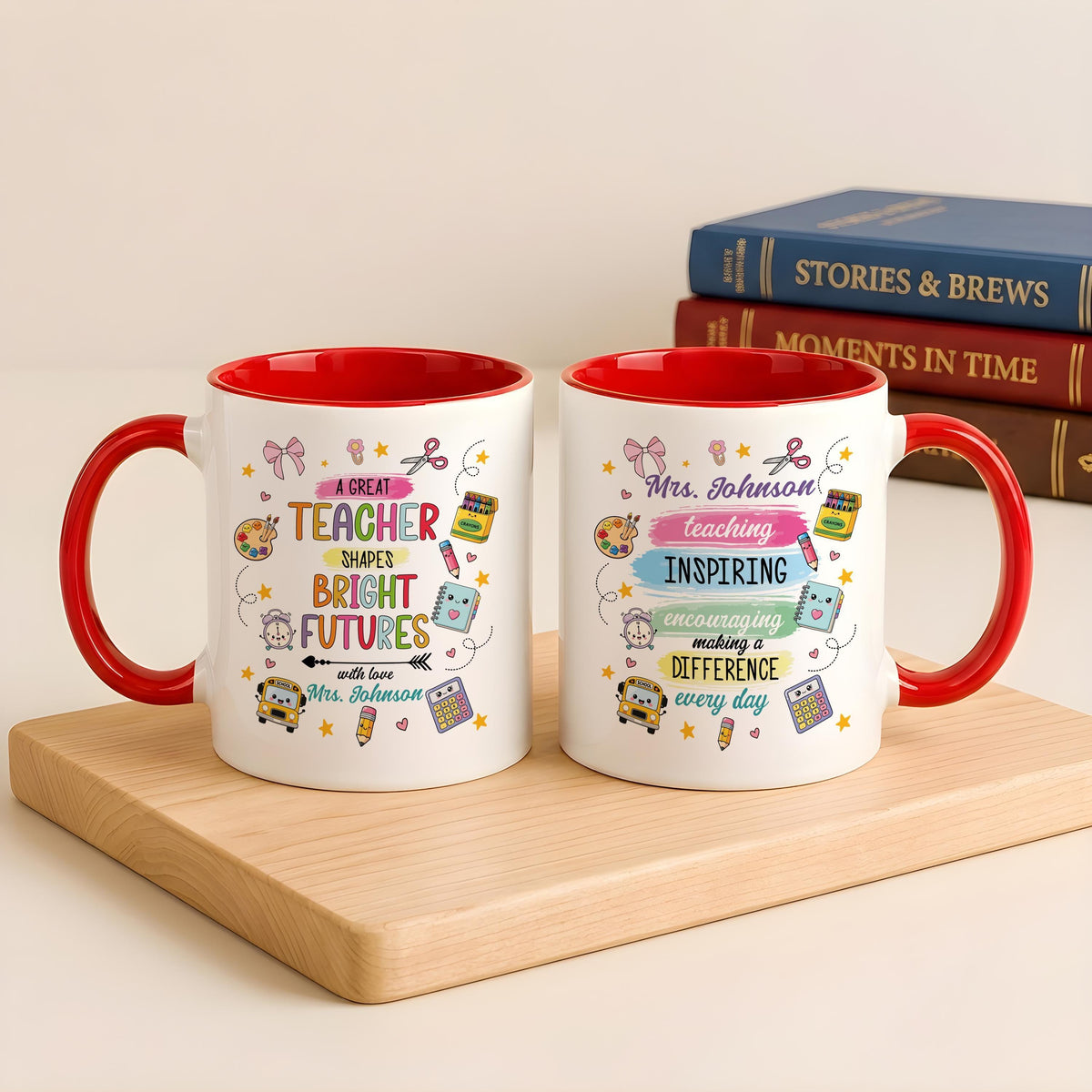 Personalized Teacher Mug, Custom Name Coffee Cup, Inspiring Gift