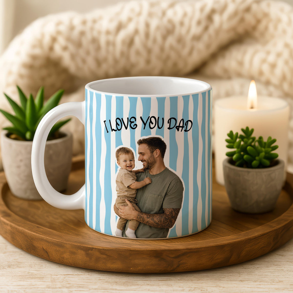 Personalized Dad Photo Mug, Custom I Love You Coffee Cup, Family Keepsake Gift