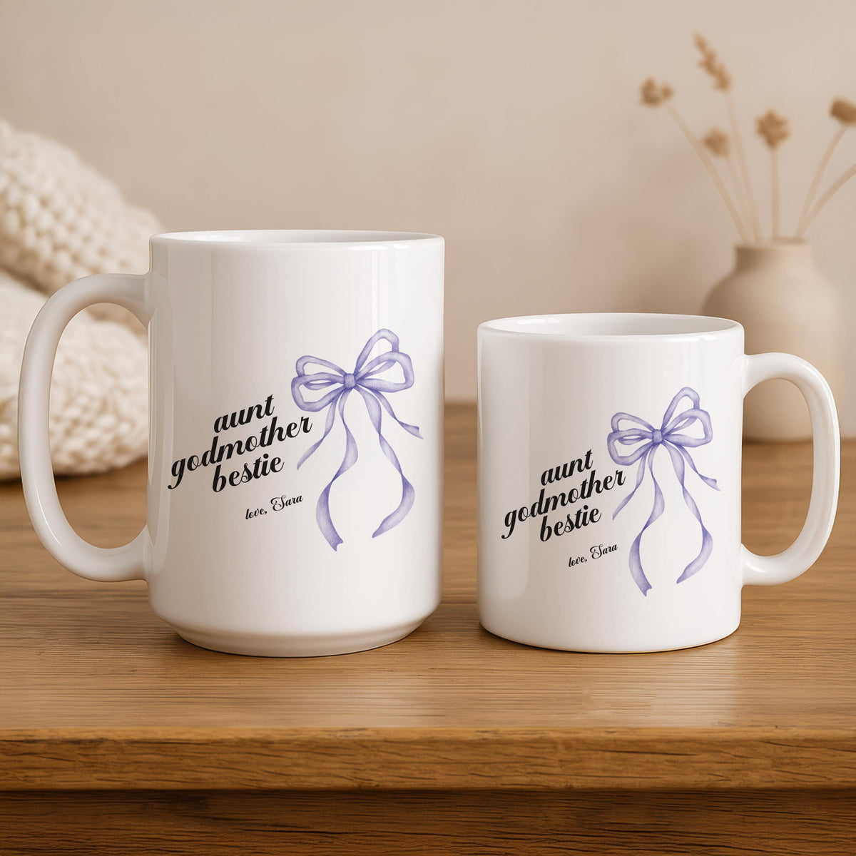 Personalized Godmother Coffee Mug, Aunt Bestie Ceramic Cup, Gift from Godchild