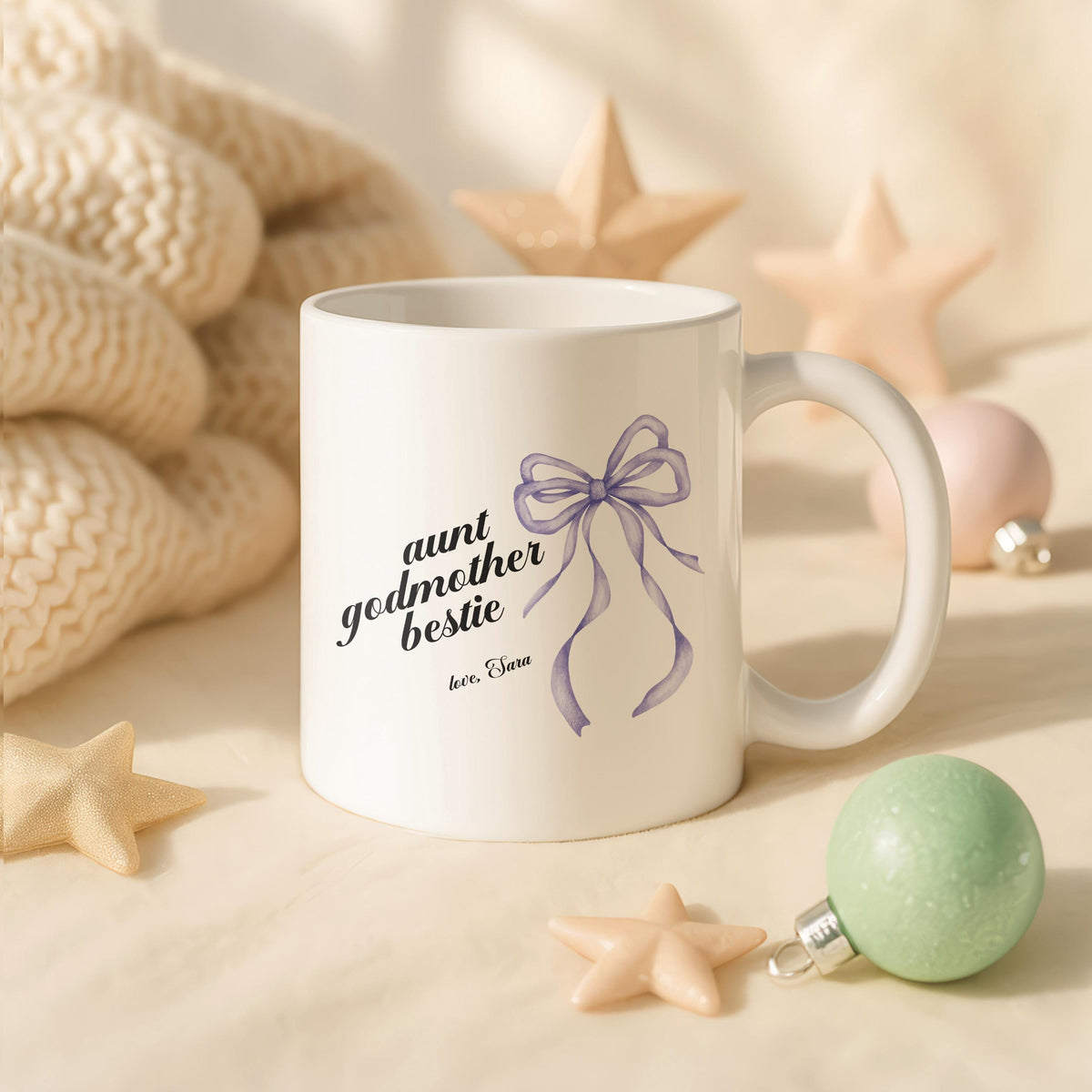 Personalized Godmother Coffee Mug, Aunt Bestie Ceramic Cup, Gift from Godchild