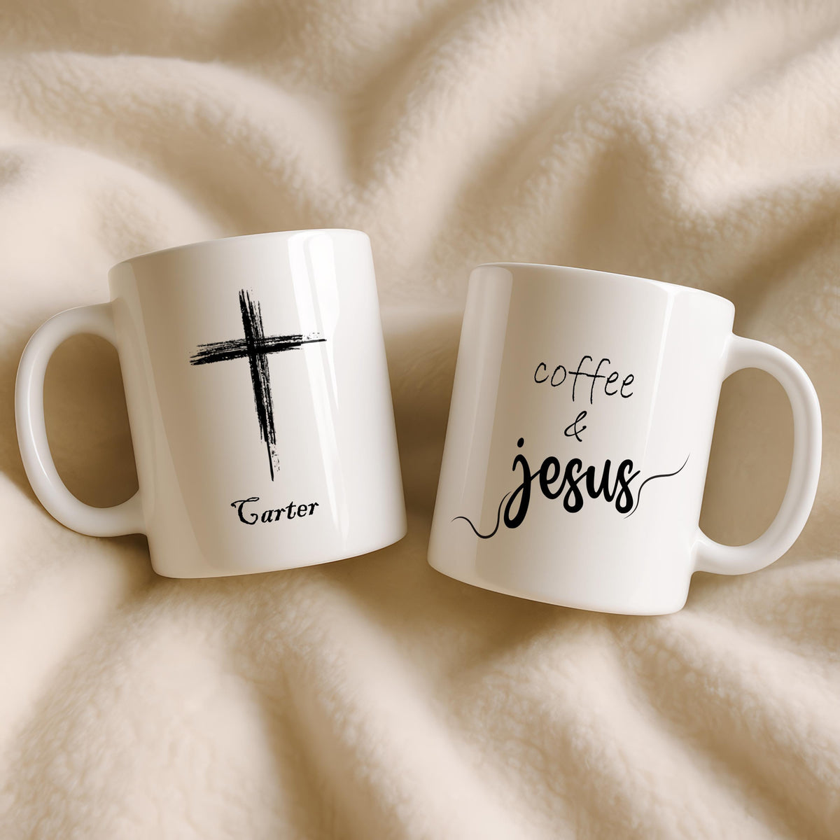 Personalized Christian Coffee Mug, Faith Cup, Custom Name Ceramic Tea Mug