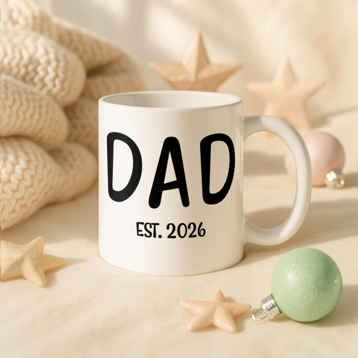 Personalized Dad Est Year Coffee Mug, Custom New Father Ceramic Cup