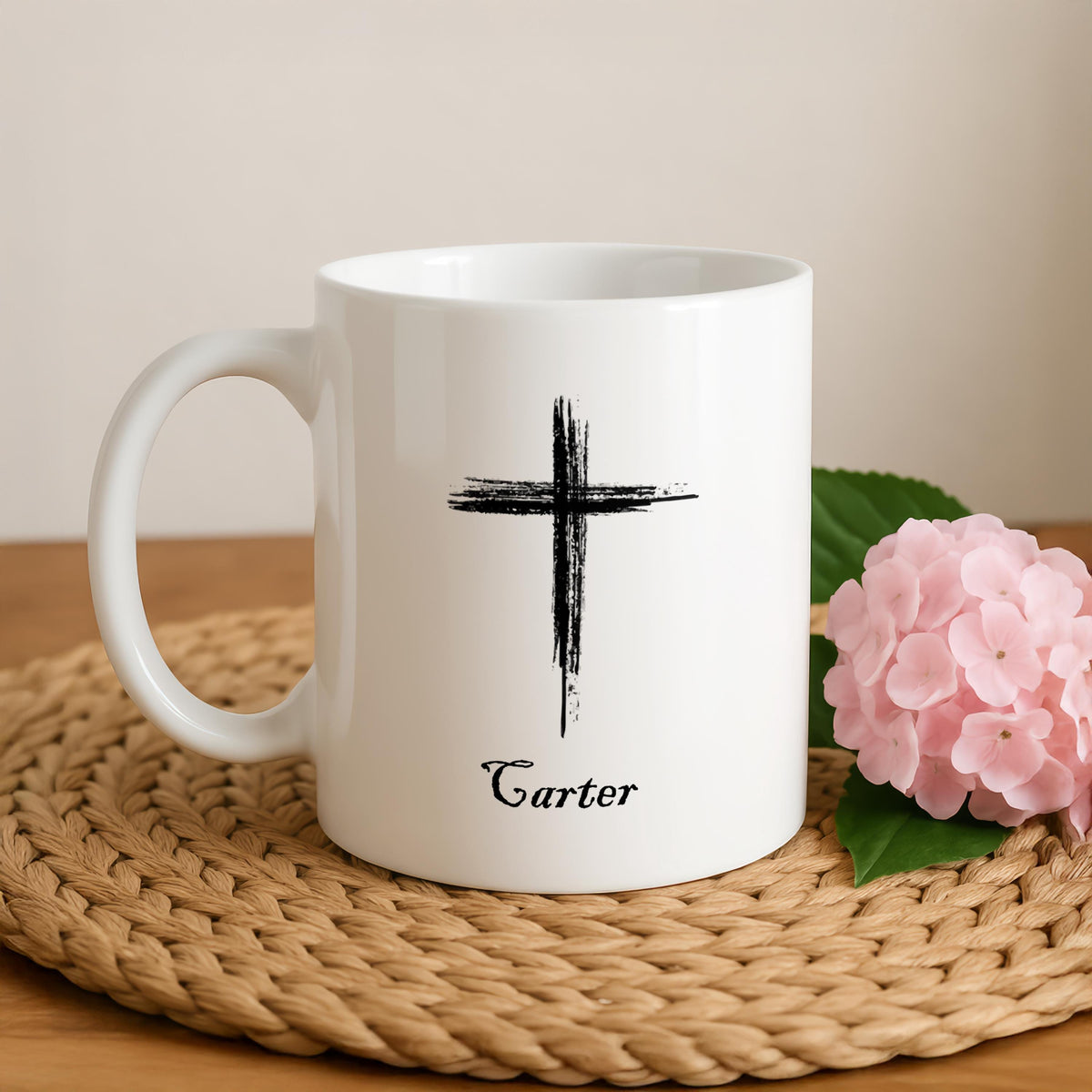Personalized Christian Coffee Mug, Faith Cup, Custom Name Ceramic Tea Mug