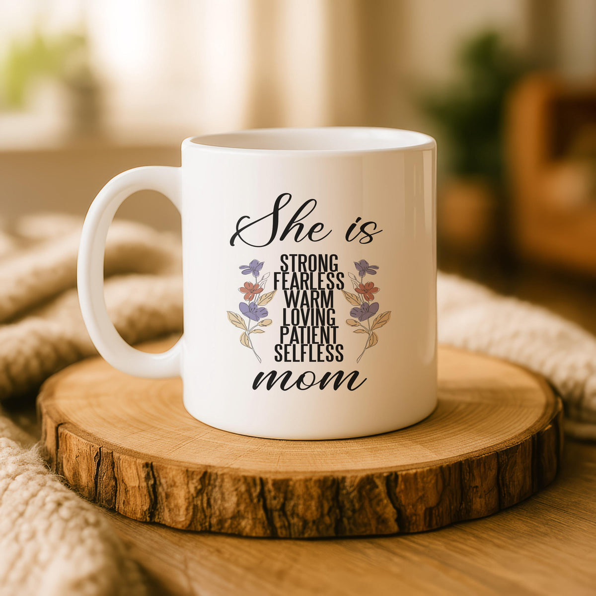 Inspirational Mom Ceramic Mug, Motherhood Gift, Customizable Coffee Cup